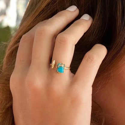 Adjustable Beohemian Turquoise Ring