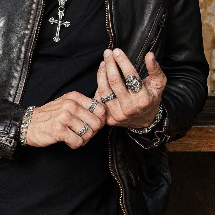 Men's Vintage High Street Skull Sterling Silver Rings