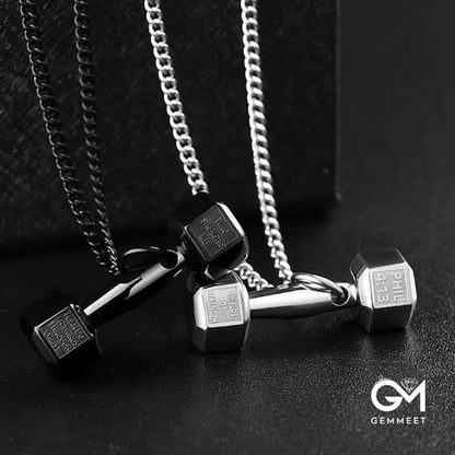 Men's Gym Dumbbell Fitness Necklace