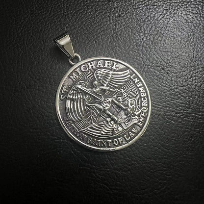 Hip Punk Saint Michael Angel Medal Pendant