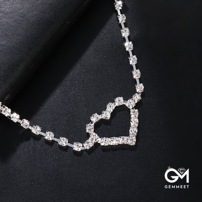 Fashion Simple Zircon Heart Anklet