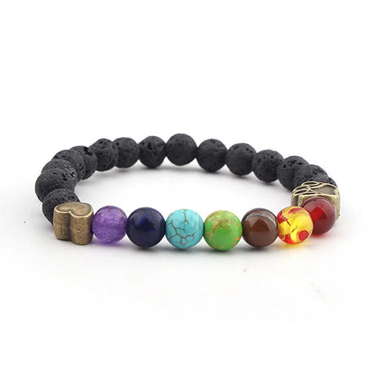 Lava Stone Chakra Protection Bracelet