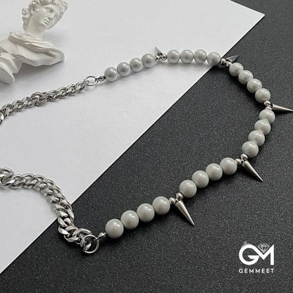 Men's Reflective Pearl Necklace Accessories