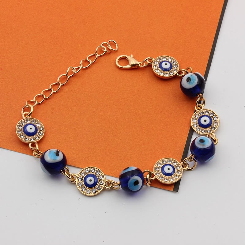 "Always Protected" Gold Chain Evil Eye Bracelet