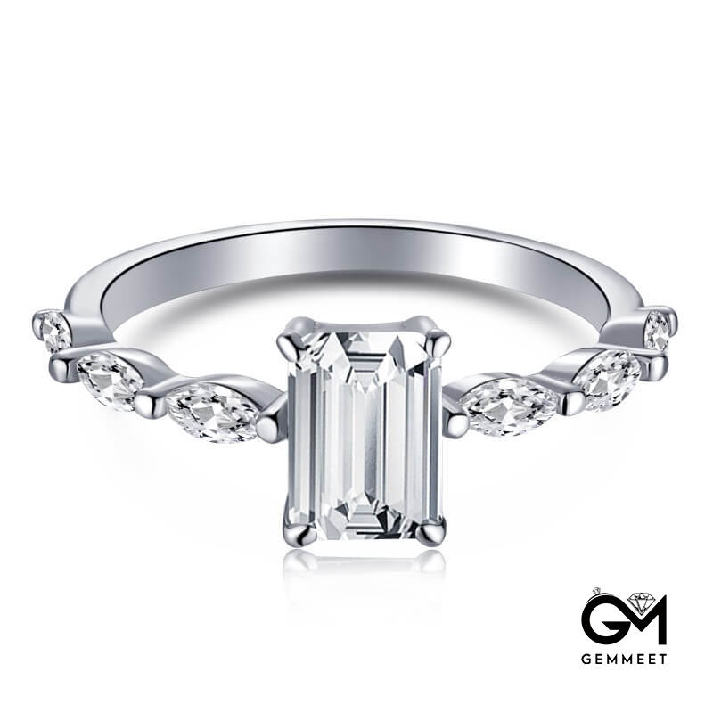 S925 Silver Square Zircon Ring