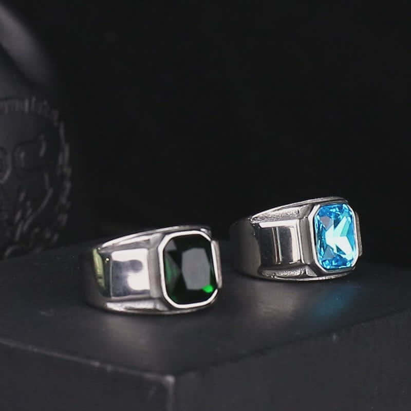 Men's Octagonal Gemstone Signet Ring