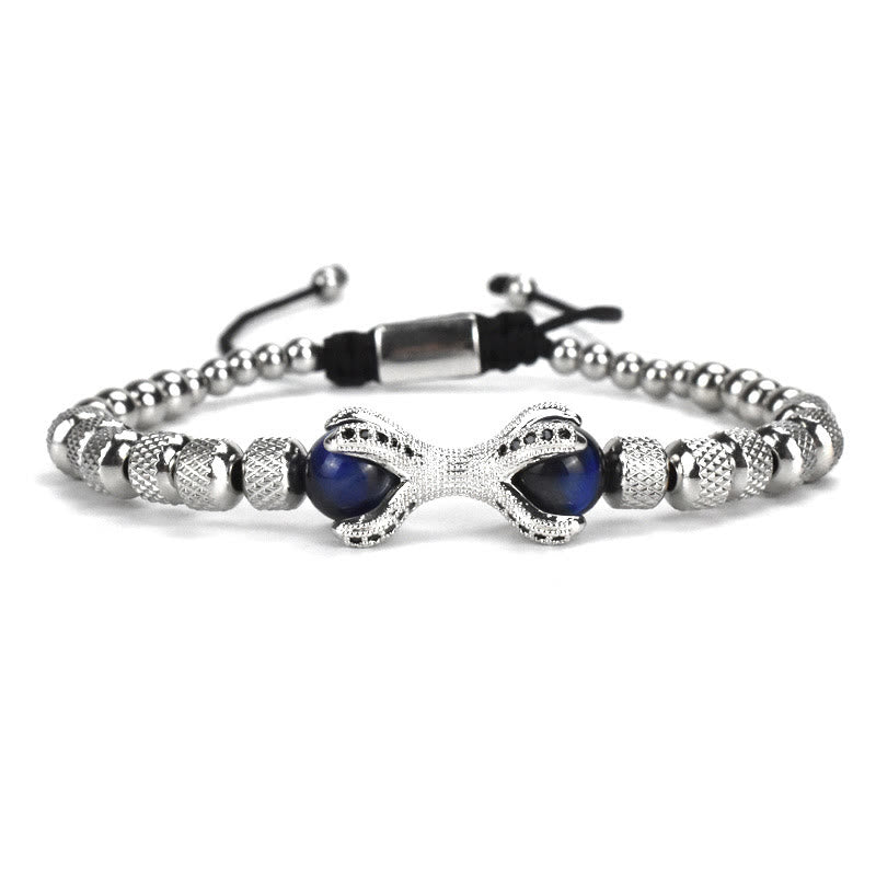 Set of Three Stylish Bracelets for Men in Silver Color