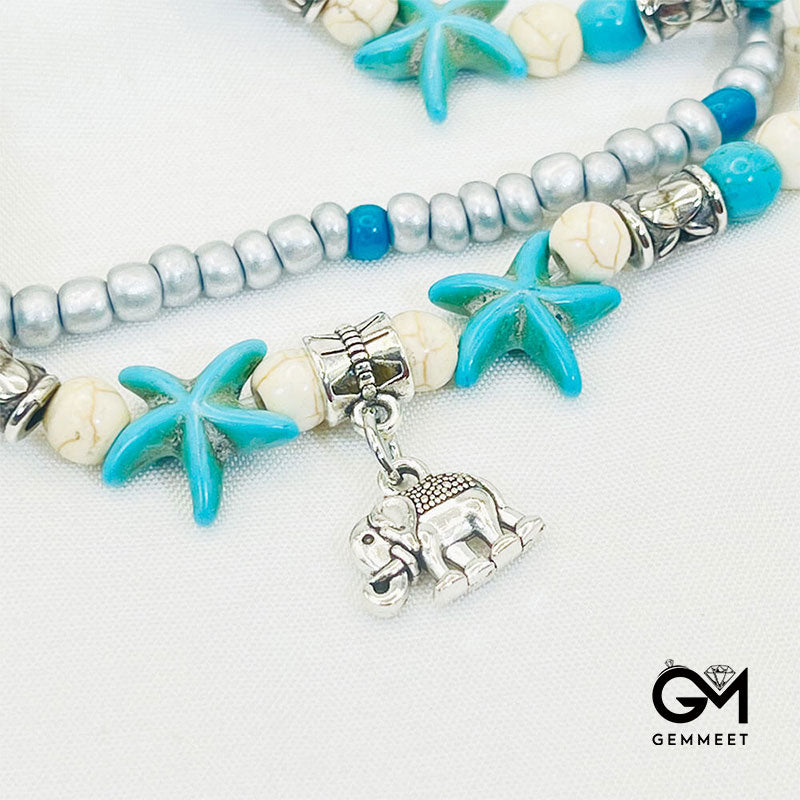 Turquoise Turtle Symbol Elephant Bracelet Anklet