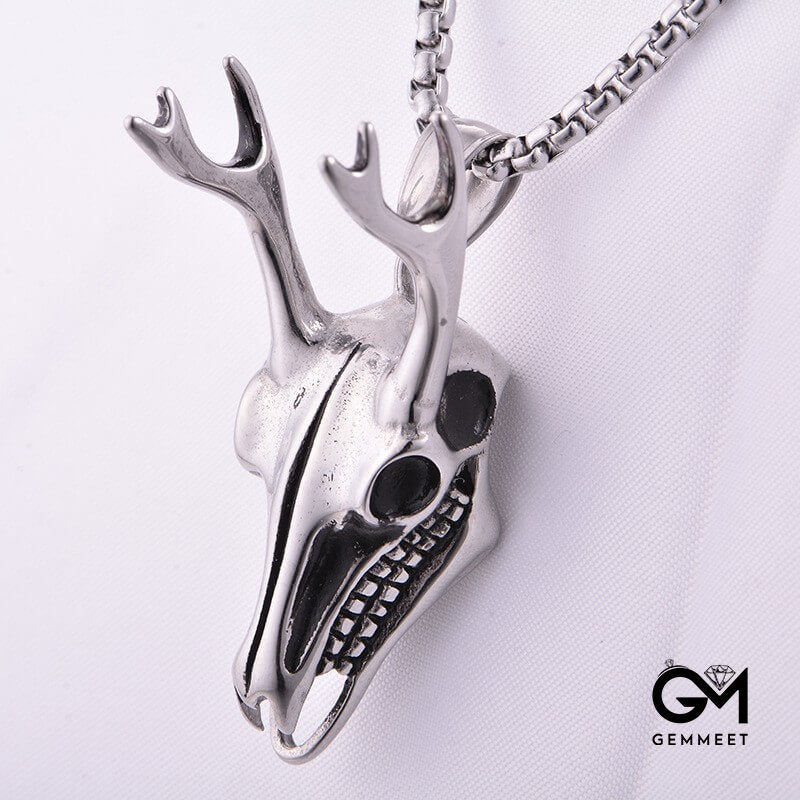 Stainless Steel African Antler Bone Necklace