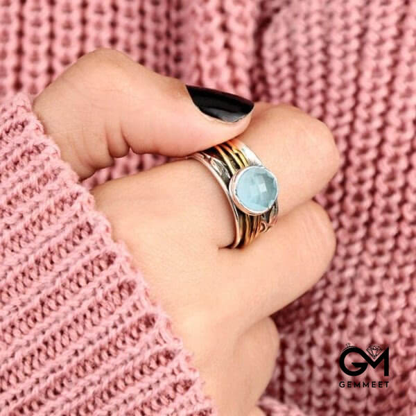 Fashion Everything with Aquamarine Spin Ring