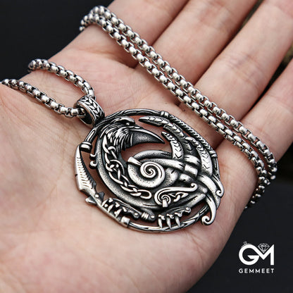 Viking Personality Raven Titanium Steel Necklace