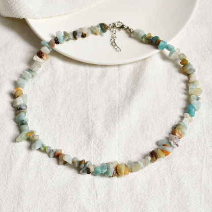 Irregular Shaped Polished Crystal Stone Necklace