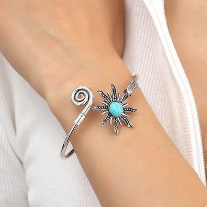 Retro Sunflower Turquoise Creative Bracelet