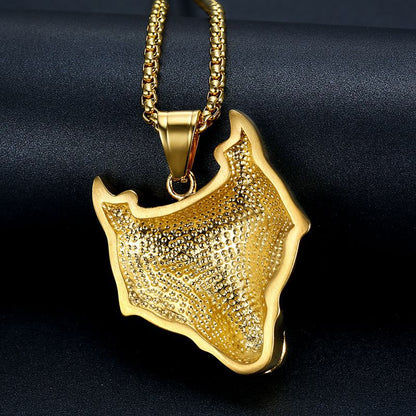 Hip Hop Jewelry Viking Wolf Head Gold Plated Zircon Pendant