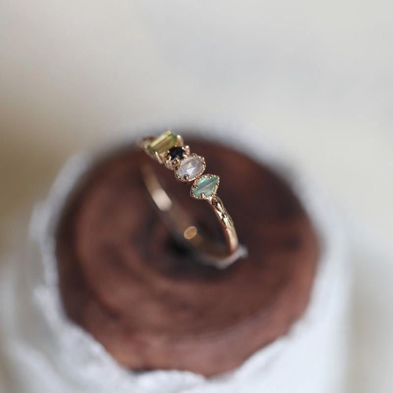 Exquisite Labradorite Crystal Adjustable Ring