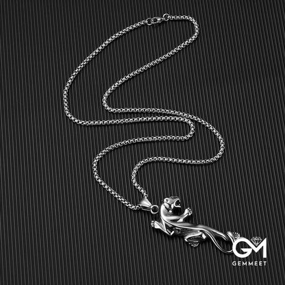 Men's Titanium Steel Cheetah Pendant Necklace