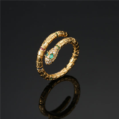 Golden Layers Snake Shape Band Ring