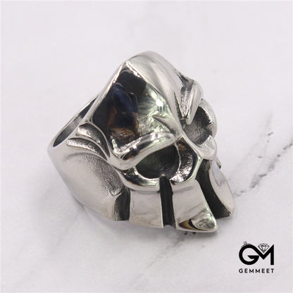 Retro Spartan Warrior Helmet Mask Skull Ring