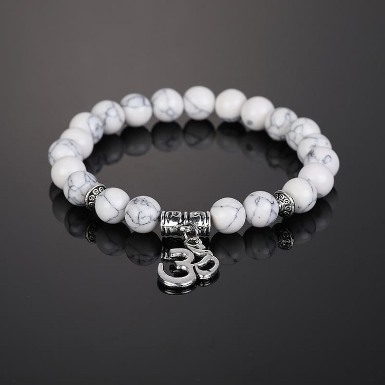 Crystal Beaded Om Symbol Bracelet