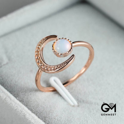 Moon Sun Accessory Moonstone Adjustable Ring