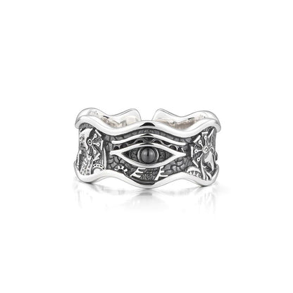 Eye Of God Horus Vintage Sterling Silver Rings