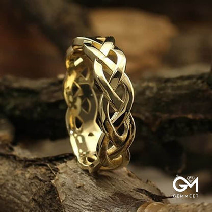 Antique Gold Braided Wrap Openwork Ring