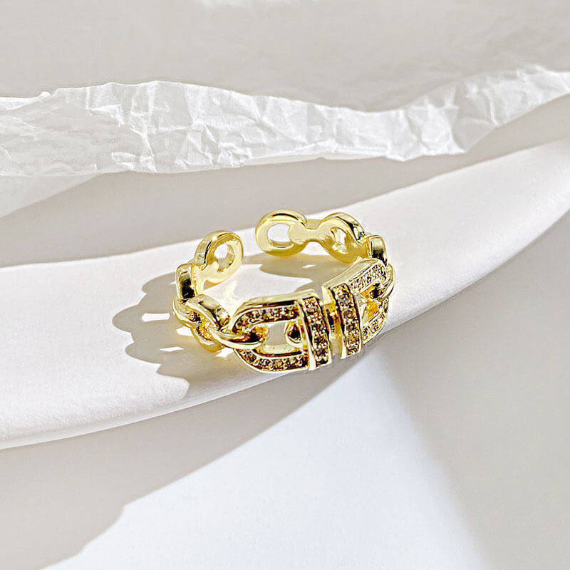 Fashion Creative Personality Design Double D All-match Hollow Open Ring