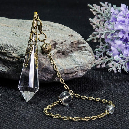 Clear Crystal Meditation Pendulum