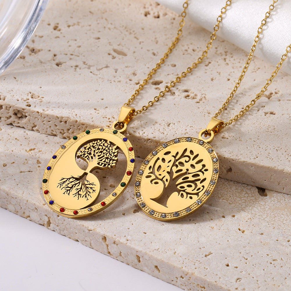 Life of Tree Hollow Pendants Necklace