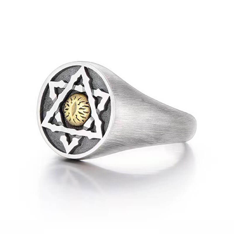 Vintage Men's Devil's Eye Hexagram Ring