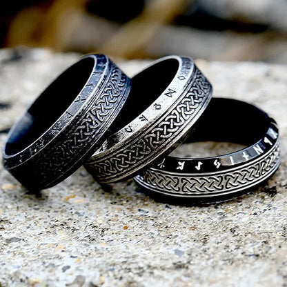 "War God" - Rune Norse Engraved Words Viking Ring