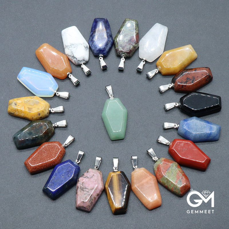 Opal Mini Coffin Board Fun Pendant