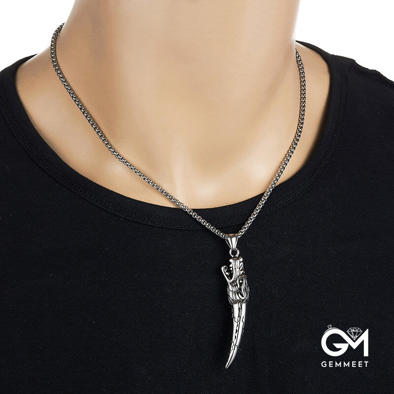 Stainless Steel Animal Fangs Necklace