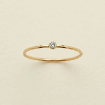 Birthstone 12 Month Birth Slim Ring