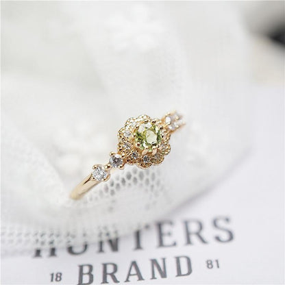 Inlaid Peridot Vintage Ring