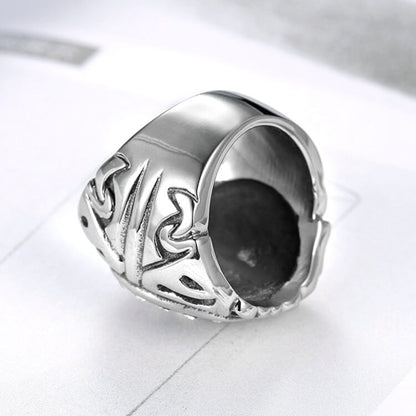 Men's Skull White Zircon Titanium Steel Ring