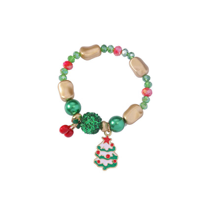 Christmas Bracelet Santa Snowman Colorful Candy Bead Bracelet