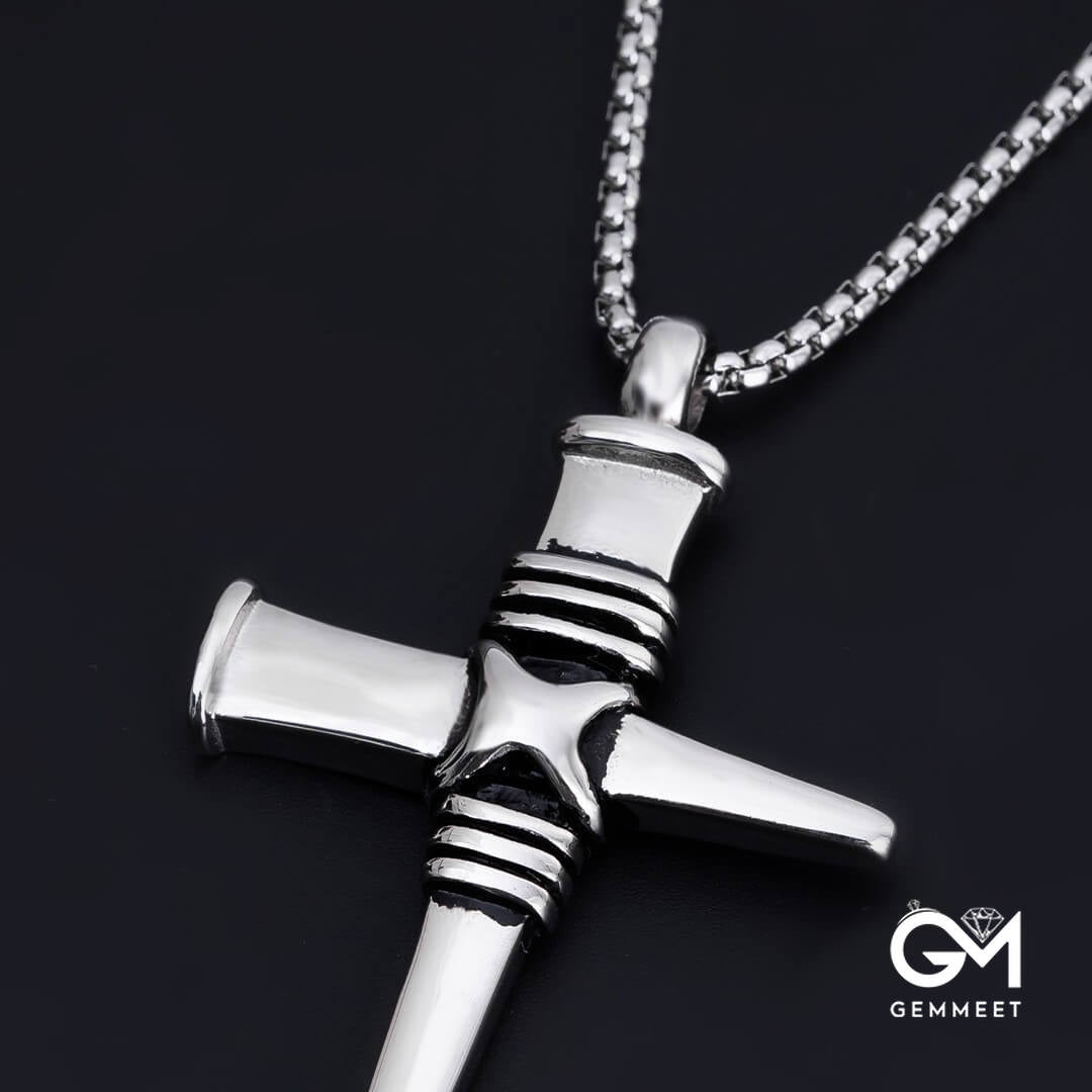 Titanium Steel Cross Hip Hop Necklace