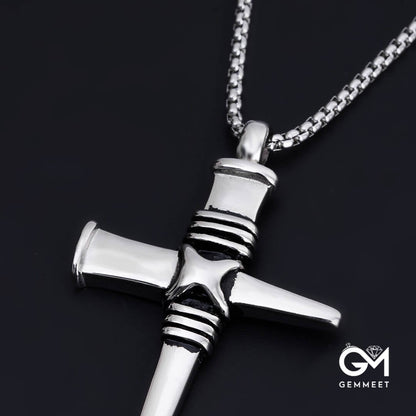 Titanium Steel Cross Hip Hop Necklace