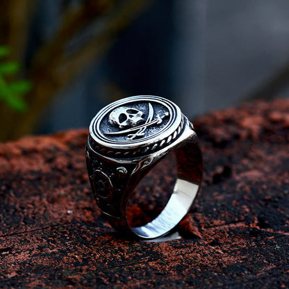 Pirate Skull Signet Ring