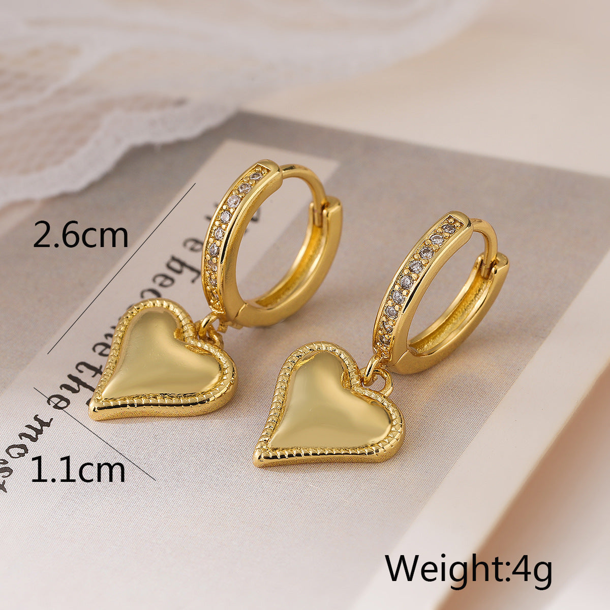 Cute Heart Pendant Dangle Earrings