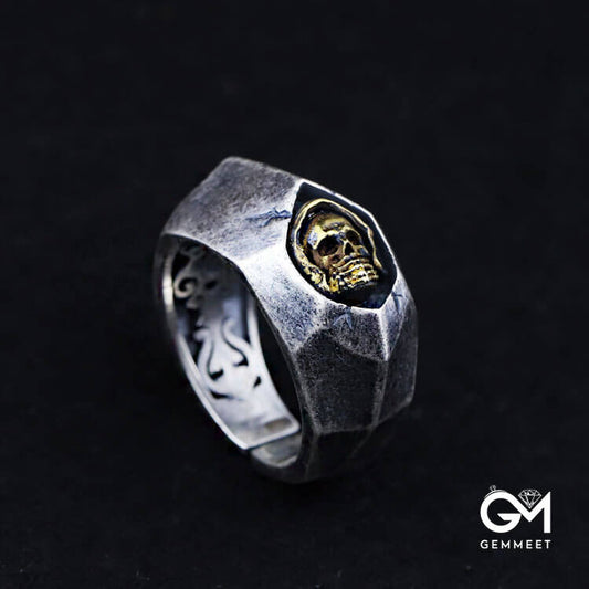 Vintage Cracked Skull Ring