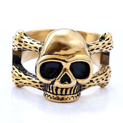 Stainless Steel Simple Bone Skull Ring