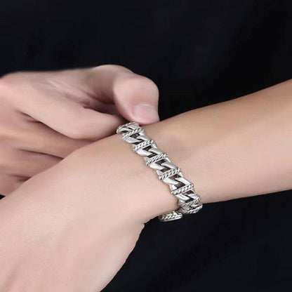 Cool Men's Simple Iron Chain Bracelet