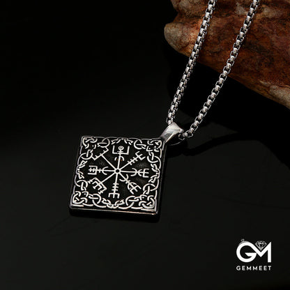 Celtic Knot Viking Compass Titanium Steel Necklace