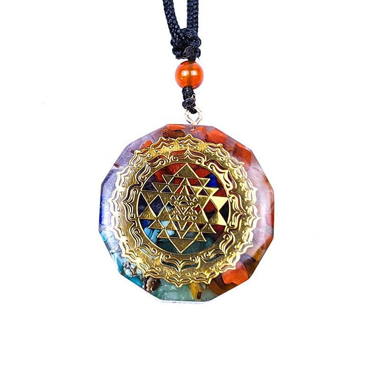 Chakra Hexagram Symbol Healing Orgone Necklace