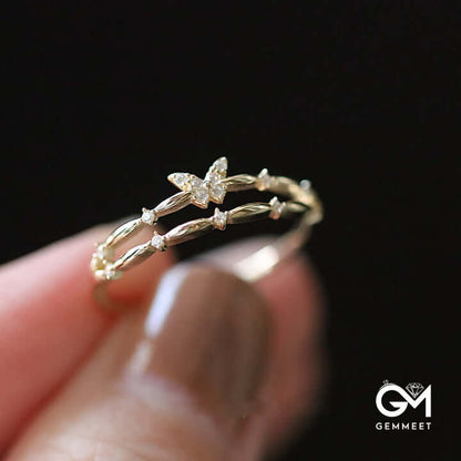 Delicate Cute Butterfly Ring