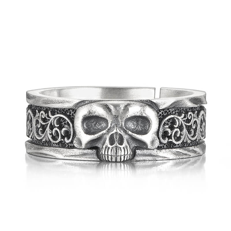 Original Retro Skull Punk Band Ring