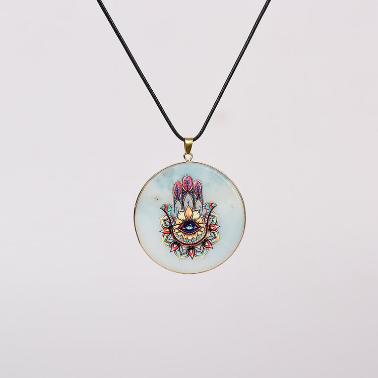 Crystal Hamsa Chakra Tree Of Life Necklace