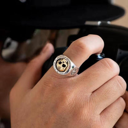 Retro Viking Skull Ring